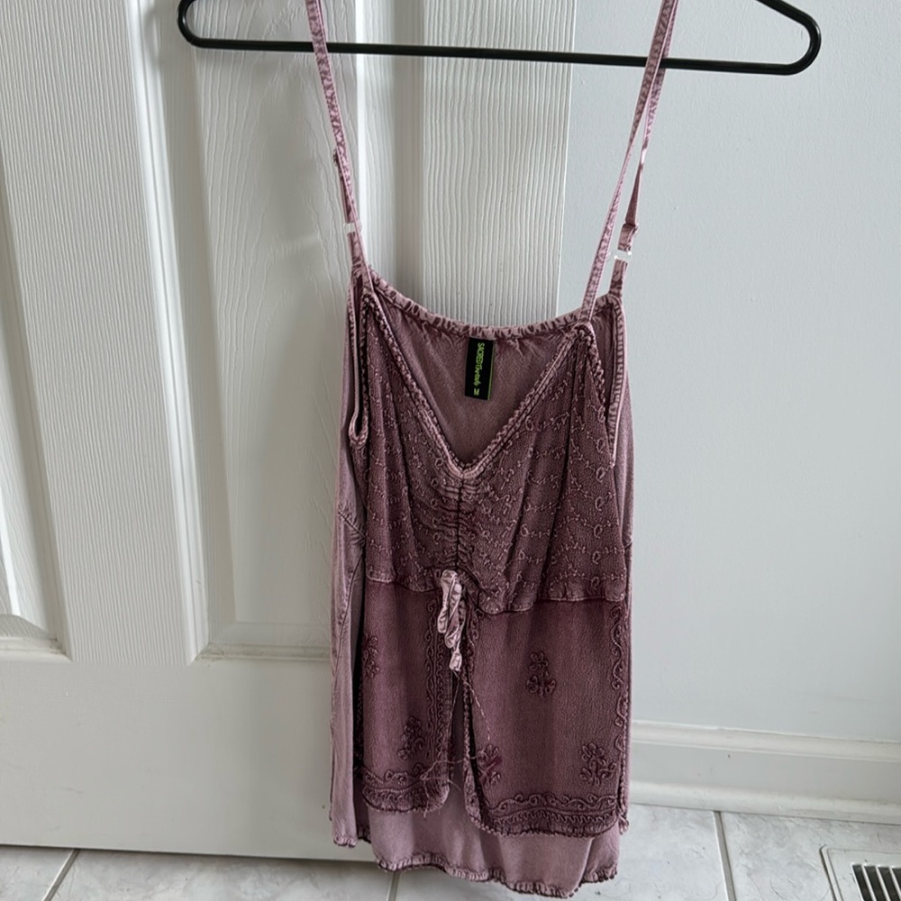 Boho pink tank top size medium